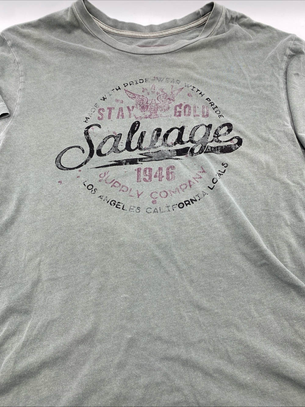 Salvage Supply Co Graphic T Shirt Mens Large Vintage Style Logo 100 Cotton